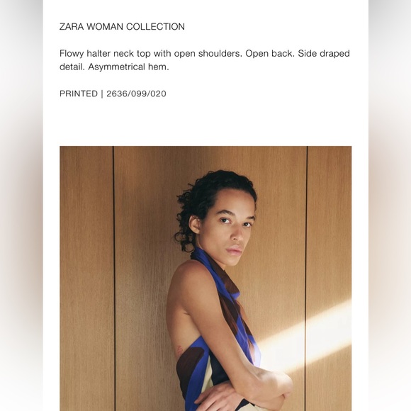 Zara NWT 2 piece set printed halter top and pants ZW Collection 2636/099 - Picture 8 of 15